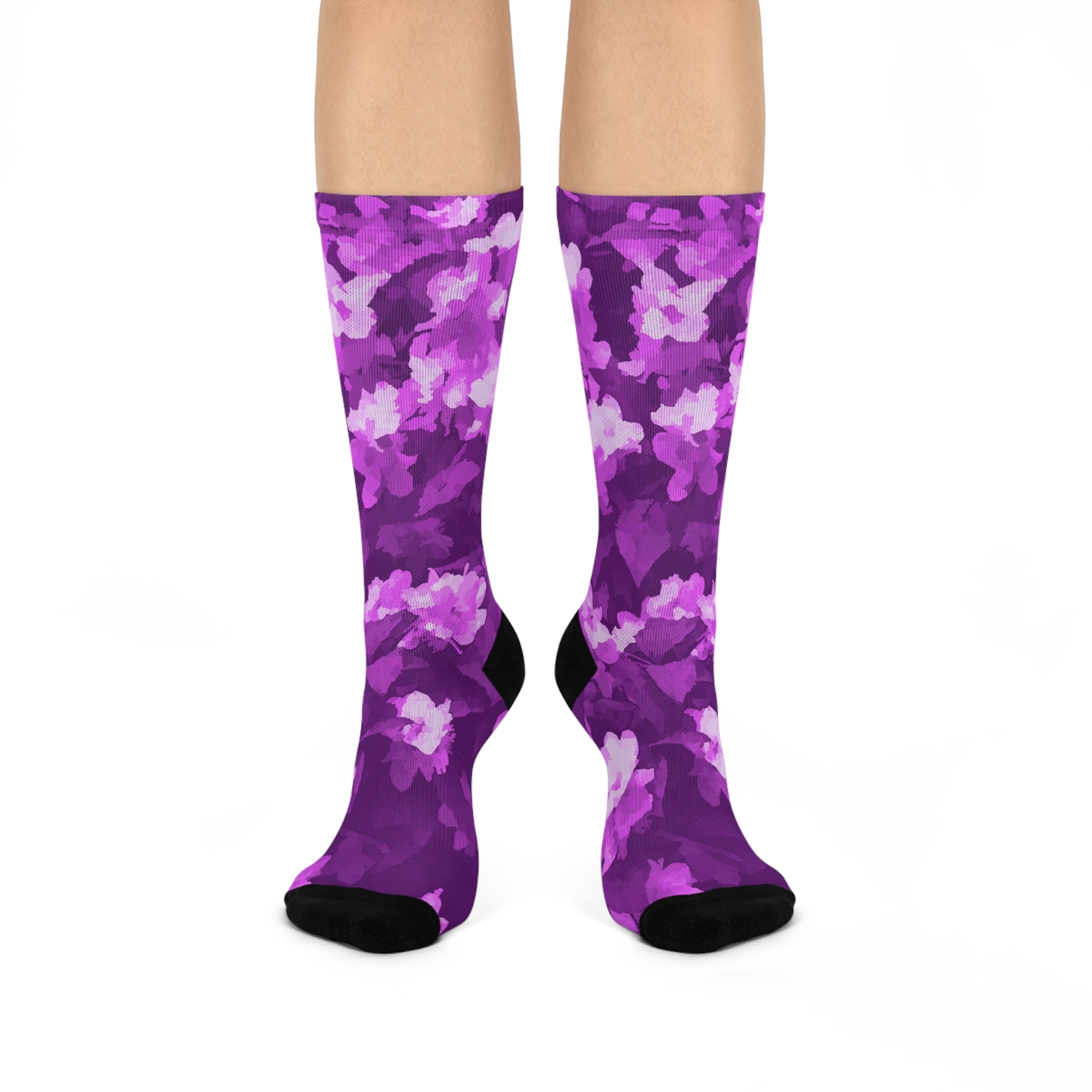 Socks Abstract Purple Jasmine Floral Cushioned Crew Socks Unisex Adult-image