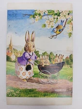 Racey Helps "THE PROUD MOTHER" Anthropomorphic Fantasy Postcard Medici