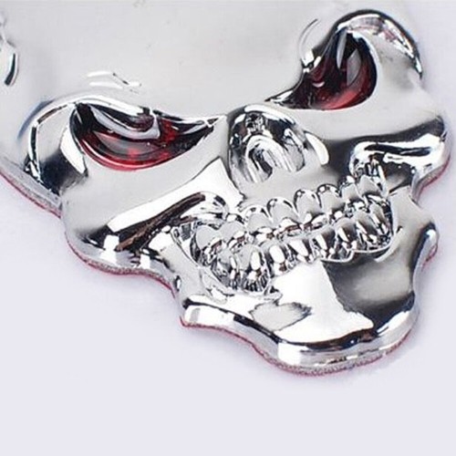 3D Metal Skull Bone Sticker Car Exterior Body Emblem Badge Decal Car Accessories - Picture 8 of 12