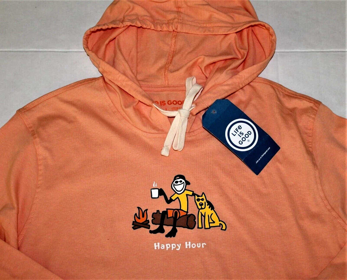 Life is good cheap orange hoodie