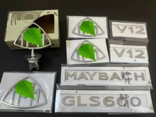 8Pc Chrome GLS600 Maybach Front Fender Side Rear Emblems Badge For Mercedes Benz