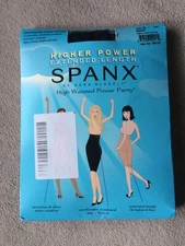 Spanx  size D  Black High Waisted EXTENDED Length Power Panty Style 2121 NWT