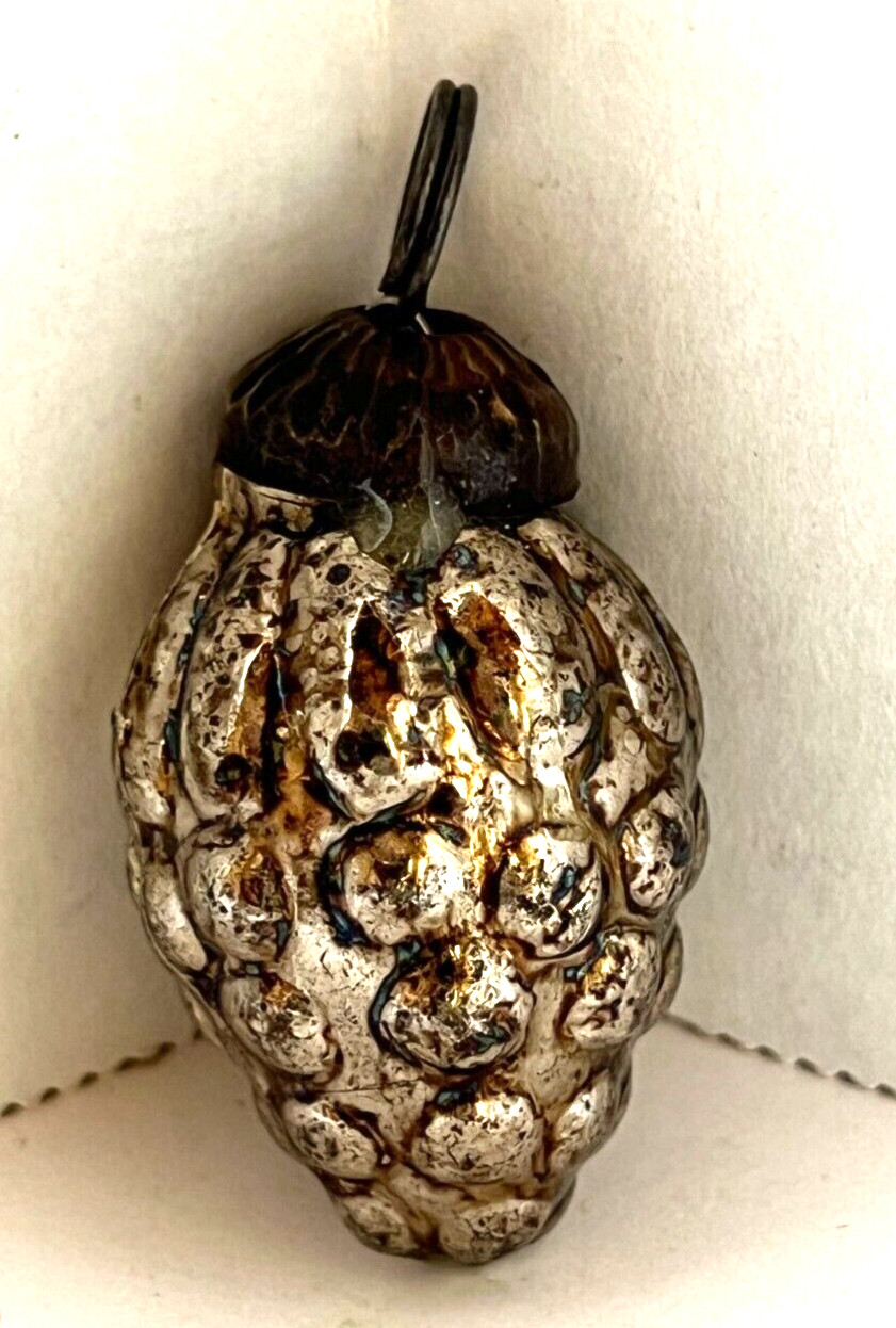 Creative Co-Op 3 Vintage Look Mercury Glass Ornaments PEWTER Color 1" - 1 1/2"