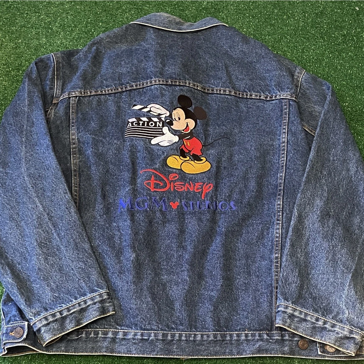 VTG 80s 90s Disney MGM Studios Mickey Mouse Vintage Denim Jacket Mens Size XXL