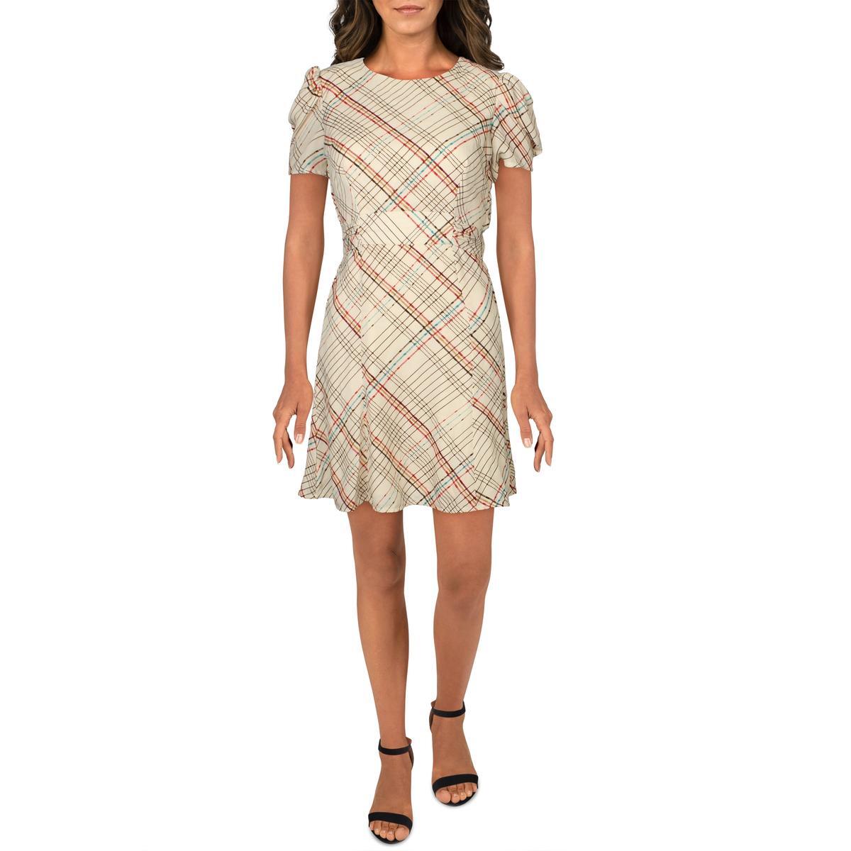 Женское белое повседневное мини-платье City Studio с круглым вырезом и поясом L BHFO 3645