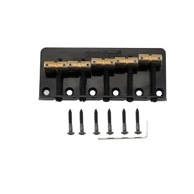 Wilkinson 5-String WBBC5 Black Bass Bridge Brass Saddles for Jazz Bass