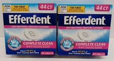 Lot of 2 Efferdent Anti-Bacterial Denture Cleanser 5-in-1 Cleansing 44 Tablets