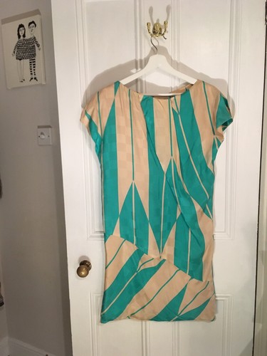 100% Silk Geometric Dress 