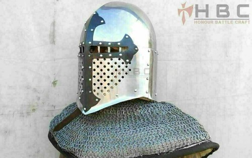 Casco personalizado SCA HNB calibre 14 acero medieval pan de azúcar ennegrecido - Imagen 2 de 5