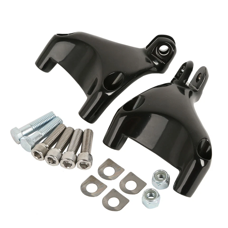Kit de montaje de estriberas traseras de pasajero negras para Harley XL 883 1200 Sportster 04-13 Foto 4 de 4