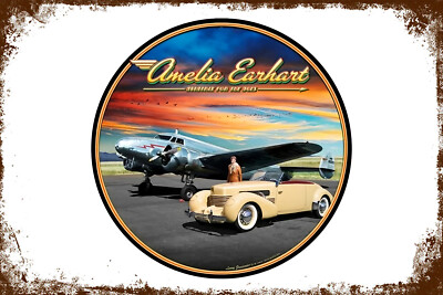 Retro Blechschild AMELIA EARHART 30 x 20 cm Metallschild Vintage (2036)