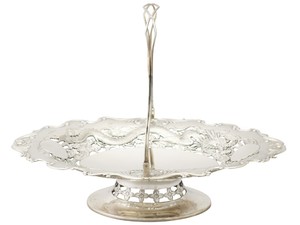 Antique Chinese Export Silver Basket Circa 1890 Hong Kong 342grams