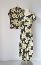 Nani Hawaii Tropical Floral 2 Piece Maxi Dress Button-Up Shirt Multicolor Sz.M/L