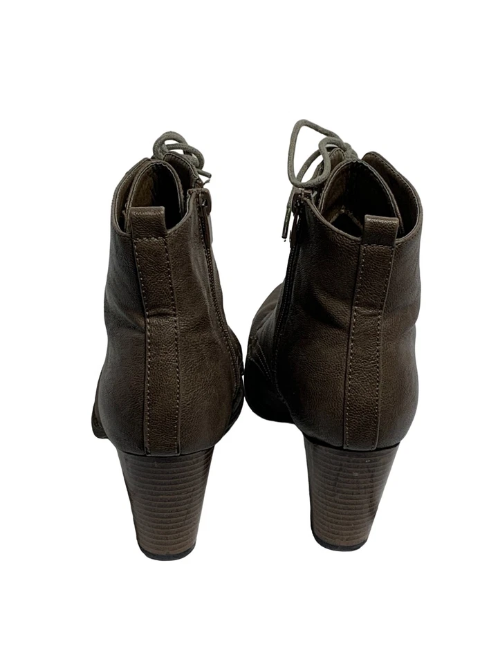 Top Moda Mujer Talla 9 Cremallera Cuero Botas 3.5" Tacón Foto 4 de 4