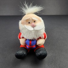 Vintage Stuffins Nylon Santa Claus Christmas Ornament Plush 6" Tall 1993