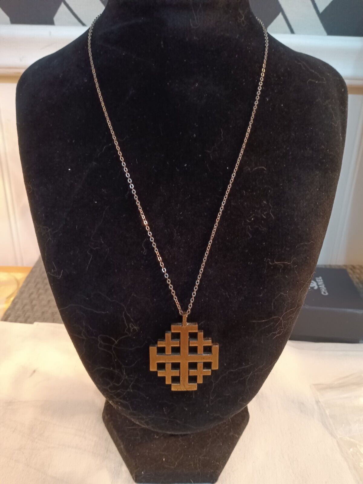 Terra Sancta Guild Jerusalem Brass Cross Pendant - image 1