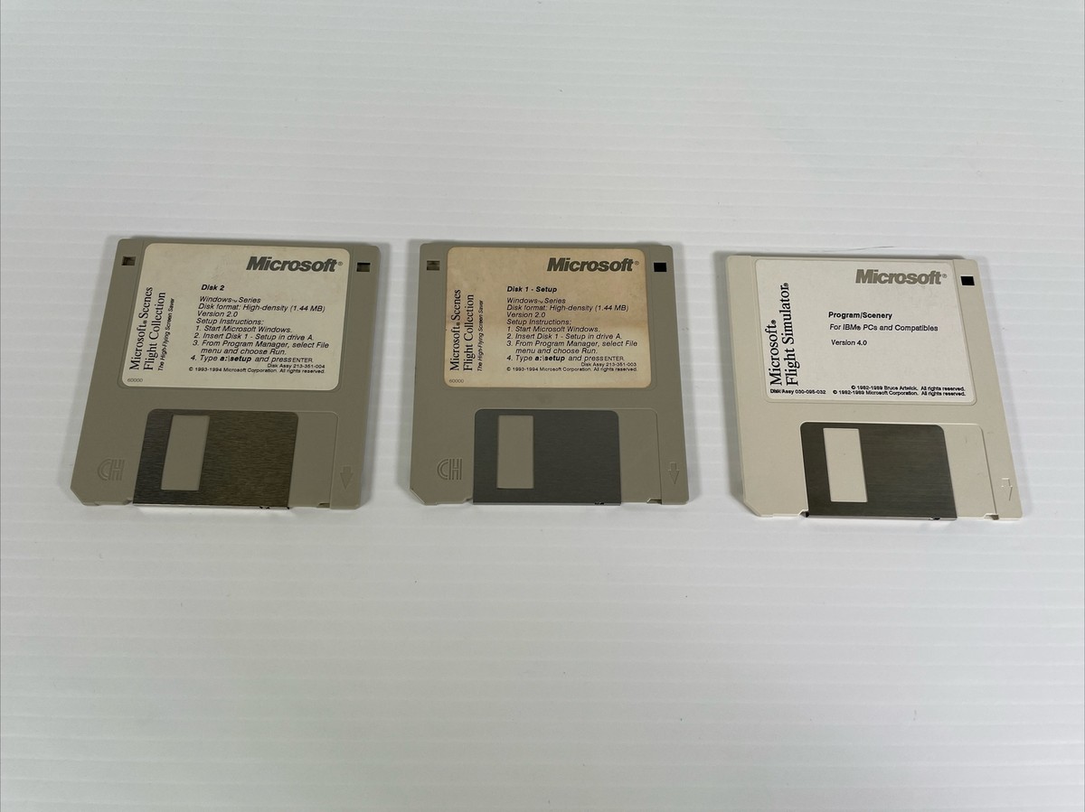 1993 Microsoft Flight Simulator MS-DOS PC 3.5