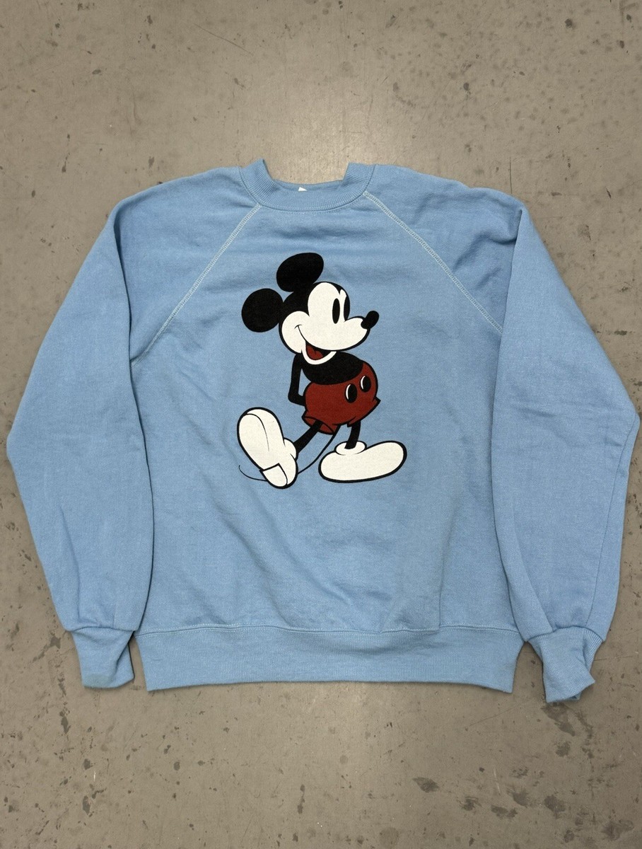 Vintage 80s Mickey Mouse Sweatshirt Raglan Disney Powder