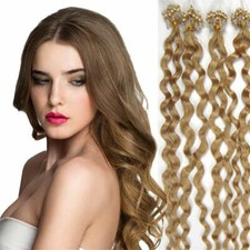 16-26"Micro Links Brazilian Hair Extensions Curly Micro Ring Hair Extensions 50g