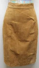NWT Greg Bell women Leather Pencil knee length Skirt Tan  28 Inches Sz11/12