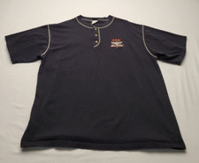 Vintage Harley-Davidson Men's Tasmanian Devil Taz Button T-Shirt Black Size XL