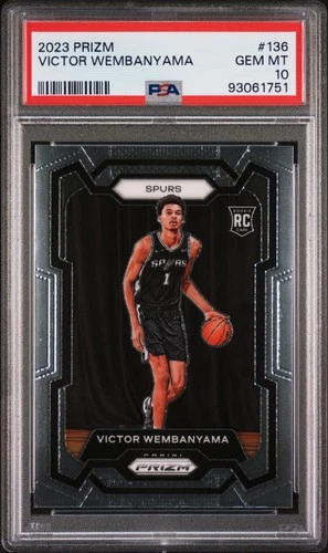 2023-24 Panini Prizm Victor Wembanyama Rookie PSA 10 San Antonio Spurs #136