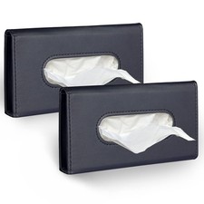 Langmeil Car Tissue Holder 2 Pack Sun Visor Napkin Black 