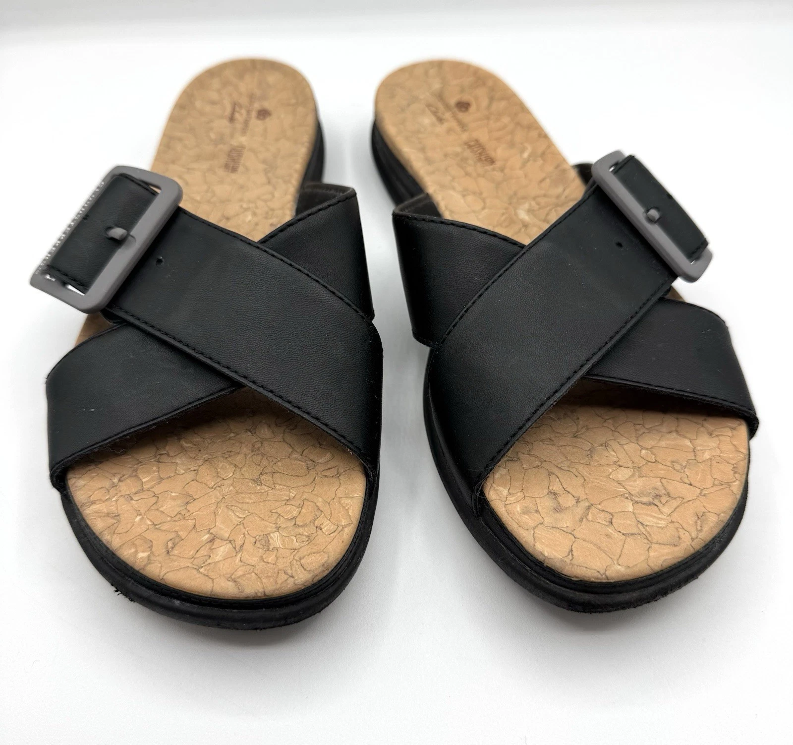 Sandali Clarks Cloud Stepper Slides donna 8 neri stappy comodi casual 23535