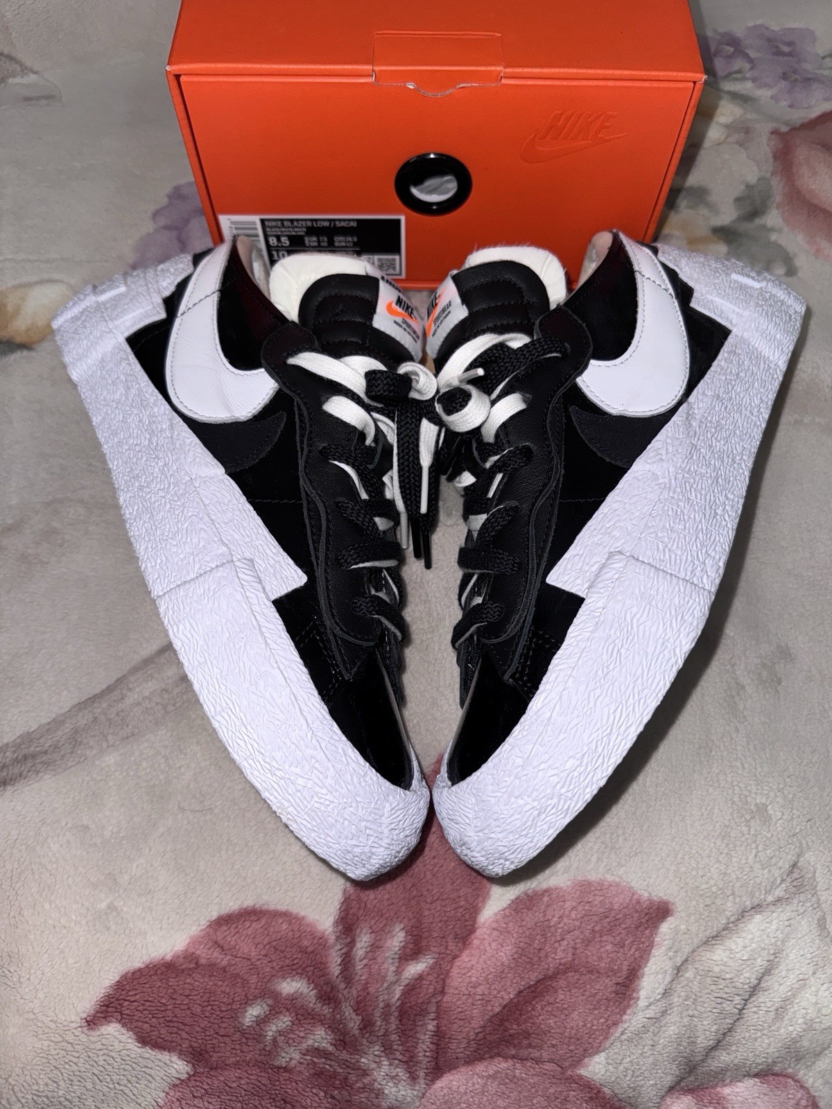 SACAI X NIKE Taglia 8 5 Blazer Nike sacai x basso nero brevettato usat