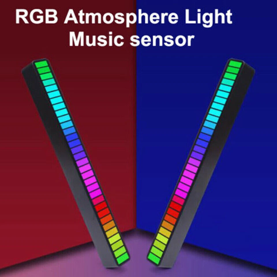 Vibrant 32LED RGB Voice Control Bar String Lights, Music Rhythm Party Car Lamp - Image 3 of 4