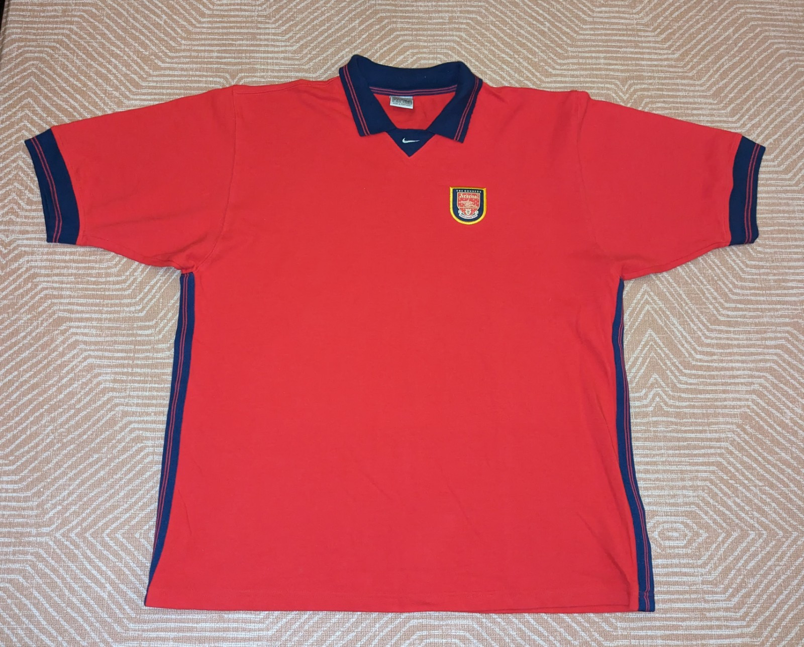 Genuine Vintage XL Nike Arsenal 1998 98/99 Red Blue Polo Shirt Top