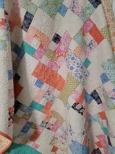 Beautiful Custom Pieced Machine Quilted Quilt Approx. 62 x 82 Stunning