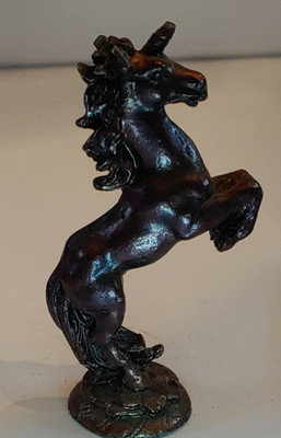 Medieval Fairy Fantasy Chess 3D Pewter knight replacement horse blue copper