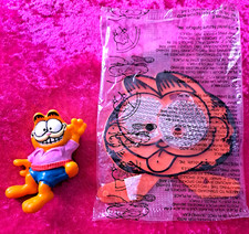 Vint 1978 Kelloggs Garfield Face Bike Spoke Reflector Orange & Garfield Figure