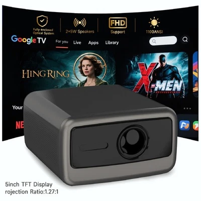 Full HD 1080P Smart Beamer mit Android 11, 1100 ANSI, Auto-Fokus - Bild 1 von 4