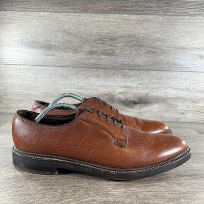Florsheim Royal Imperial Shoes Mens 11 B Brown Derby Pebble Grain V Cleat Vtg