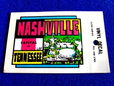 Vintage Nashville Tennessee Travel Souvenir Decal / Window Sticker - Rare!