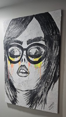 acrylic painting and spackle on canvas 24''x36'' 