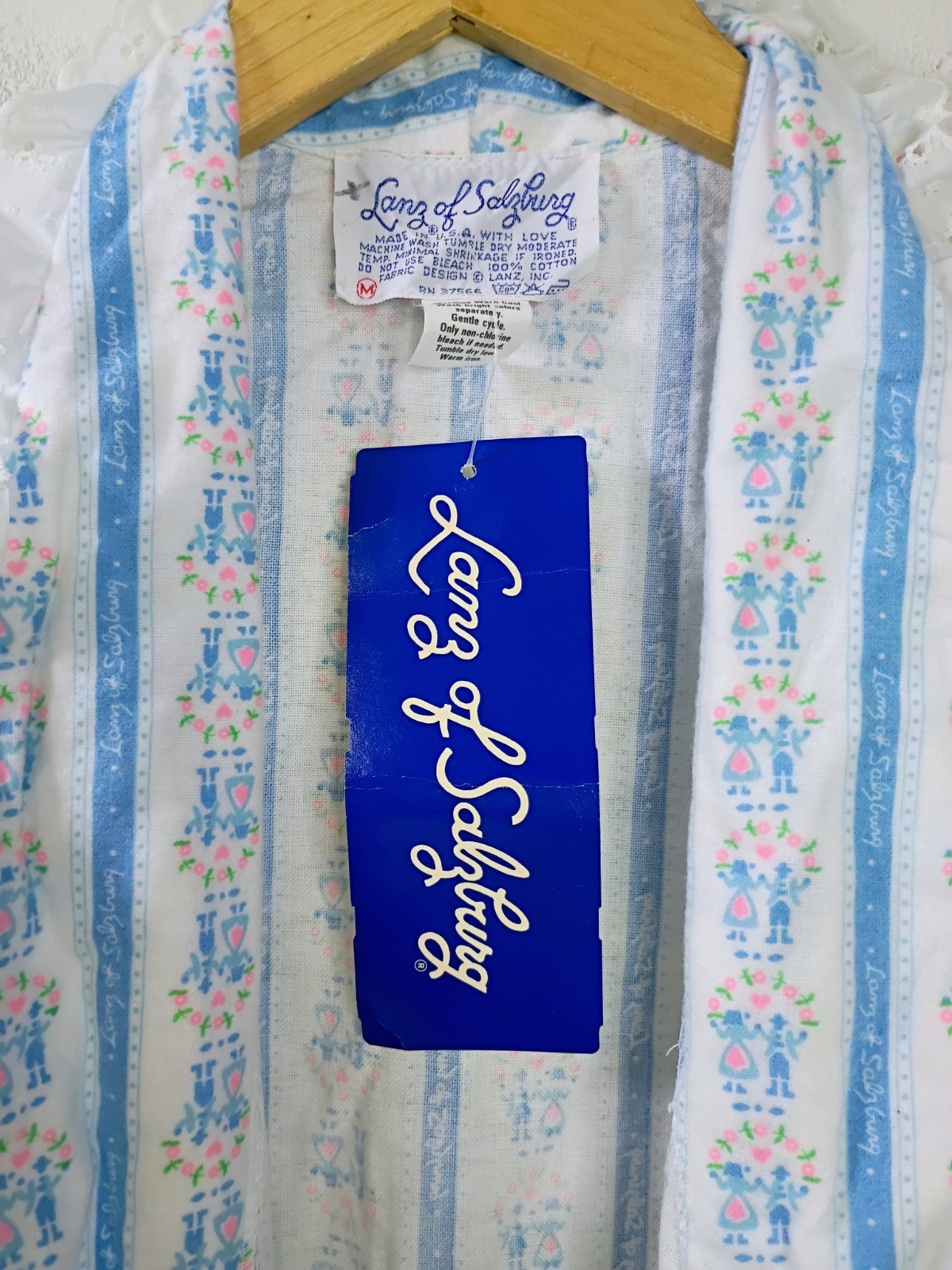 NEW Vintage Lanz Of Salzburg Robe Women's Medium 100percent Cotton Flannel image 5