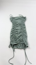 Blossom Dress Womens 8 Green Ruched Bodycon Mini Adjustable Straps Summer Party