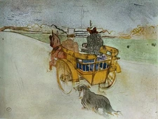 Henri Lautrec The English Dog Cart 1897 17"x 22" Archival Art Print