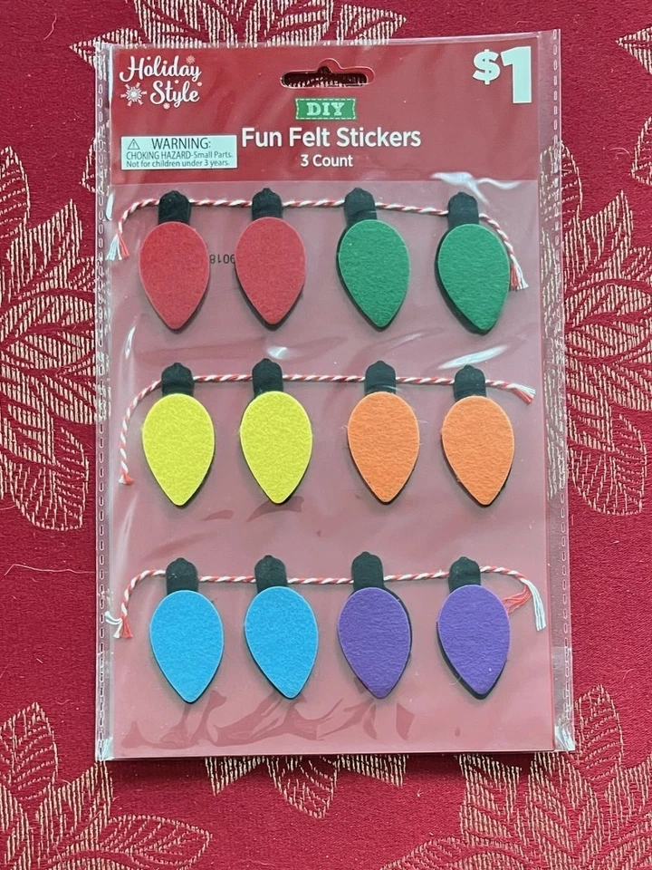 FELT CHRISTMAS LIGHTS HOLIDAYS 3D STICKERS - YOU CHOOSE SHIPPING - Image 3 of 3