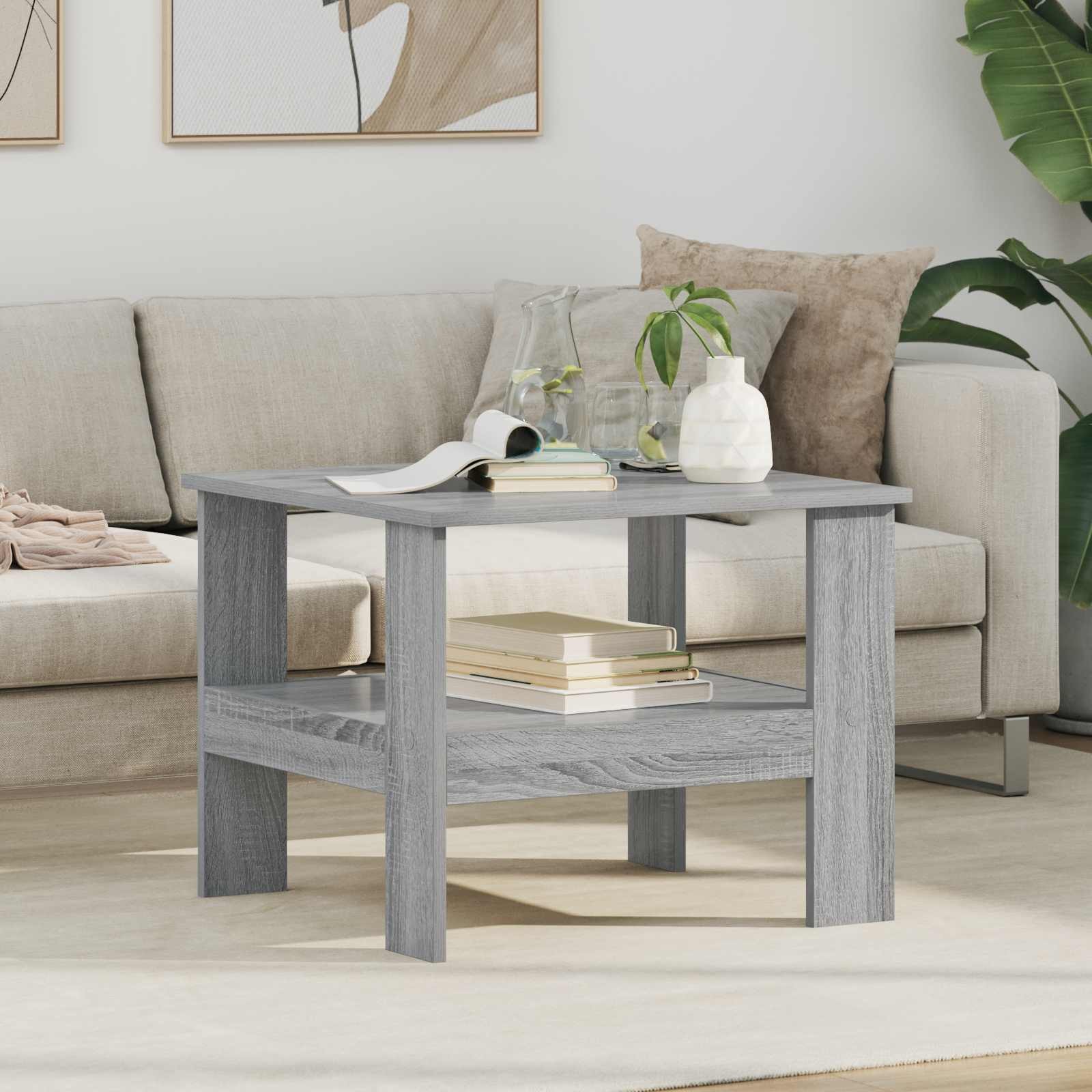 Tavolino da salotto con lo scaffale Legno ingegnerizzato Tavolo Interno vidaXL