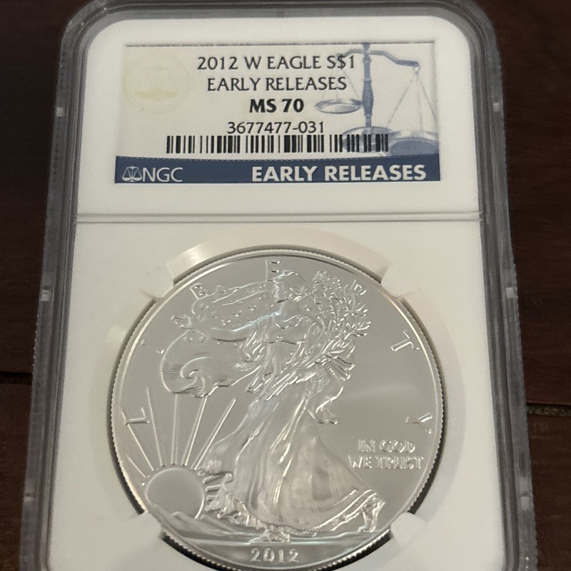 2012- (W) $1 American Silver Eagle - NGC MS70 First Releases Blue Label