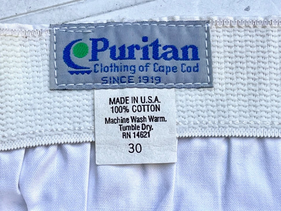 Boxer clásico "WhitePuritan" vintage blanco puritano mosca - 30 para hombre Foto 2 de 2