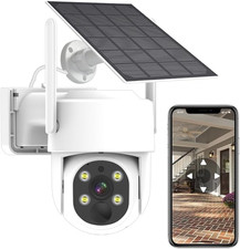 PTZ Security Camera Wireless Outdoor Solar Powered - 360  Pan Tilt with Color Ni