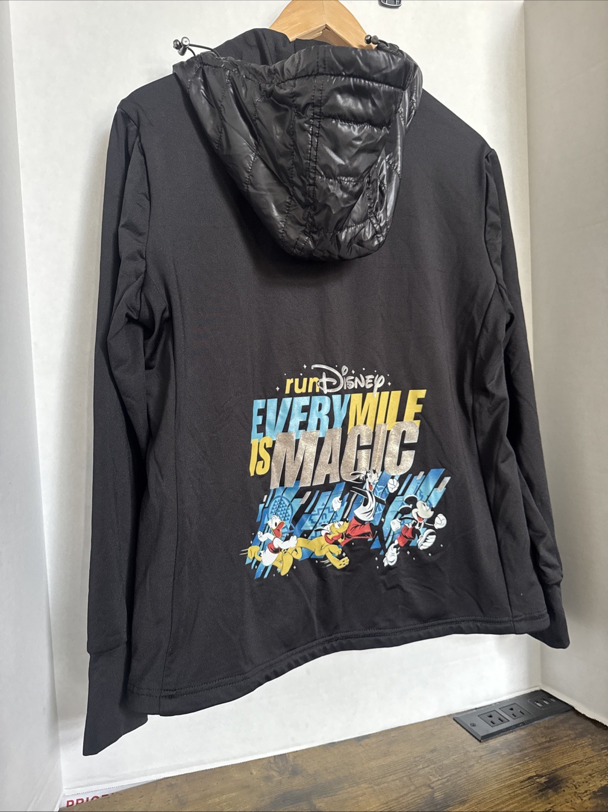 Disney Parks Run Disney Every Mile Is Magic Puffer lined running Jacket Black L image 7