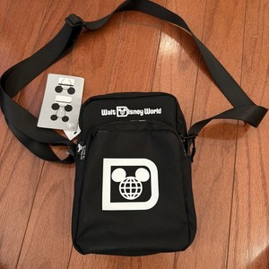 2024 Walt Disney World Park D Logo Crossbody Bag Ear Holder Mickey Black White