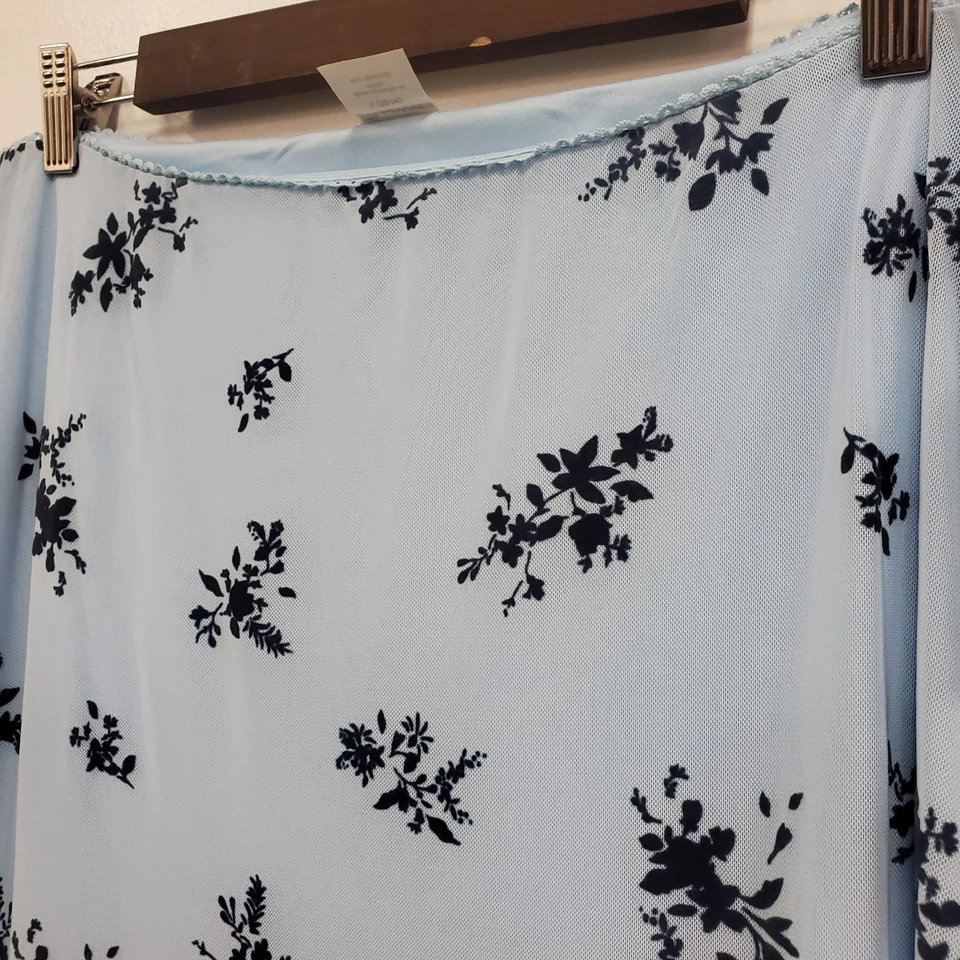 No Boundaries Womens Velvet Burnout Fairy Skirt Size L Blue Soft Girl Event - Image 2 of 4