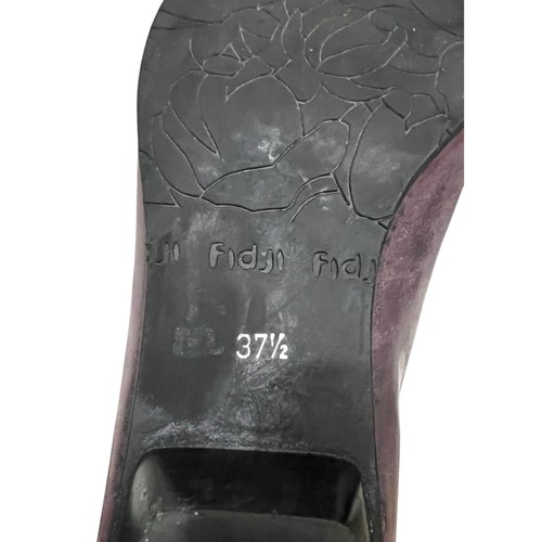 Fidji Women’s Loafers Heels Leather Pumps Purple Zip Close Shoe Size 8 - Picture 11 of 11
